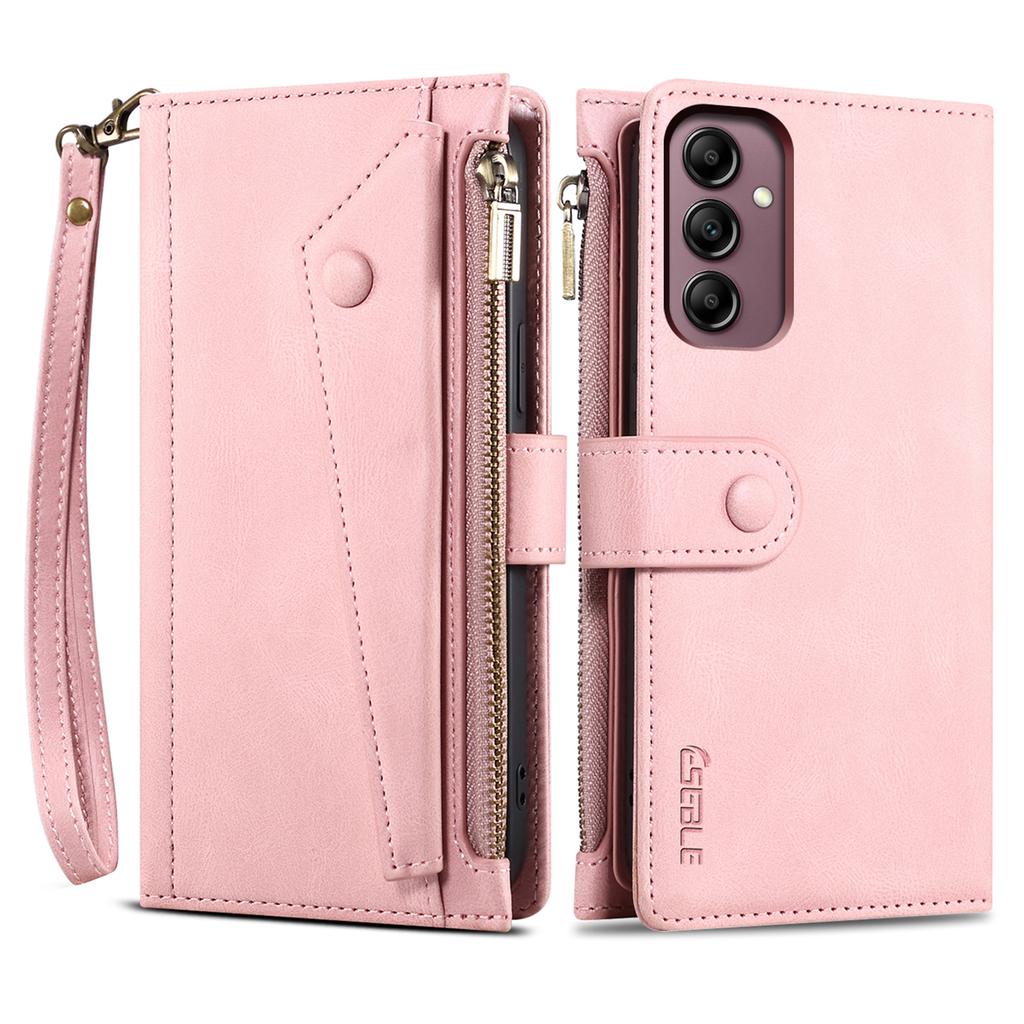 ESEBLE Star Series For Samsung Galaxy A17 Case Zipper Wallet Leather Stand Phone Cover with Wrist Strap