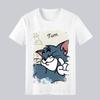2026 Summer Comic Form Tom and Jerry Image 100 Cotton Printed Oversize Casual Tshirt Adult Children Parentchild Top Homewear