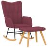 Rocking Chair with Ottoman Fabric Burgundy