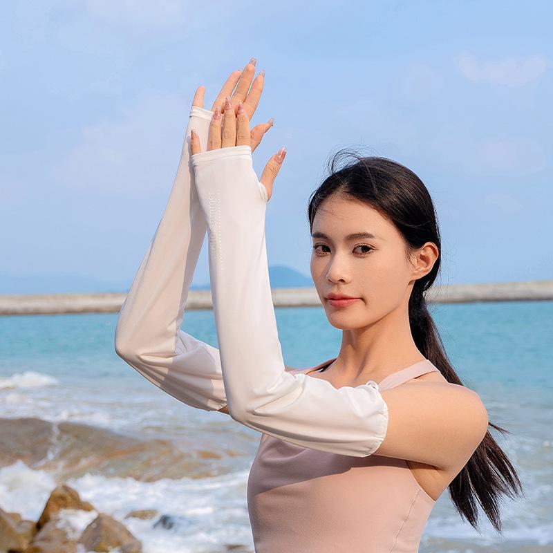 Women's UV Protection Ice Silk Arm Sleeves for Driving, Cycling, Outdoor Sports & Camping