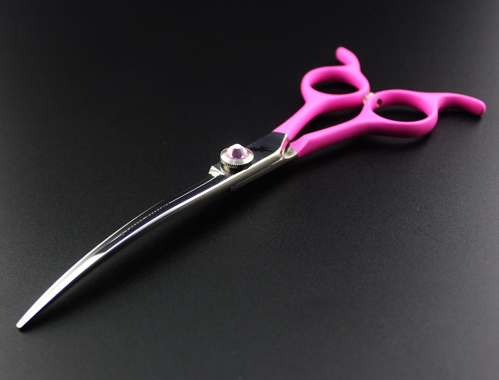 6.5" Colorful Curved Pet Grooming Shears with Pouch - Dual Use