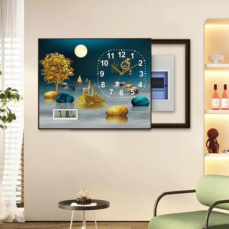 Новий електричний лічильник у китайському стилі, годинник, без свердління, push-pull, розподільна коробка, настінний годинник-картина