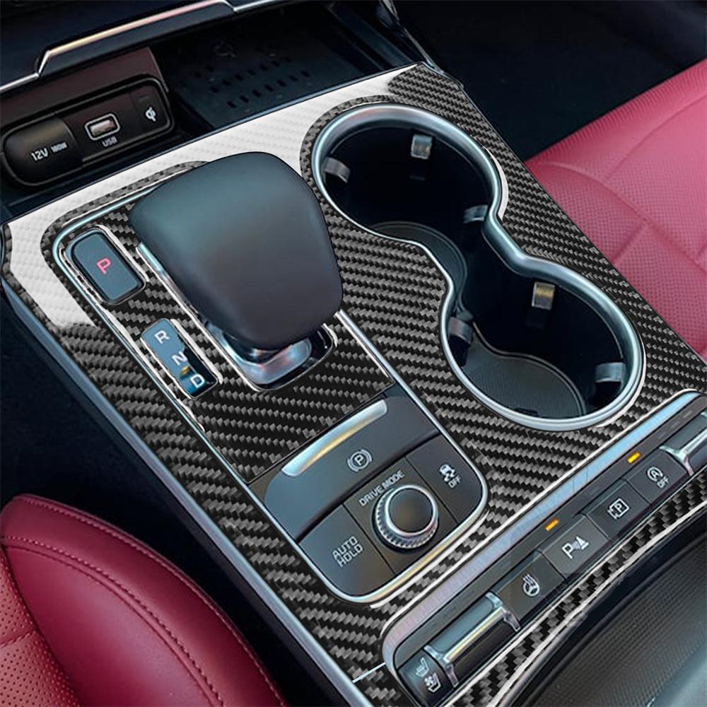 Kia Stinger 2019-2023 LHD Carbon Fiber Cup Holder Gear Shift Sticker