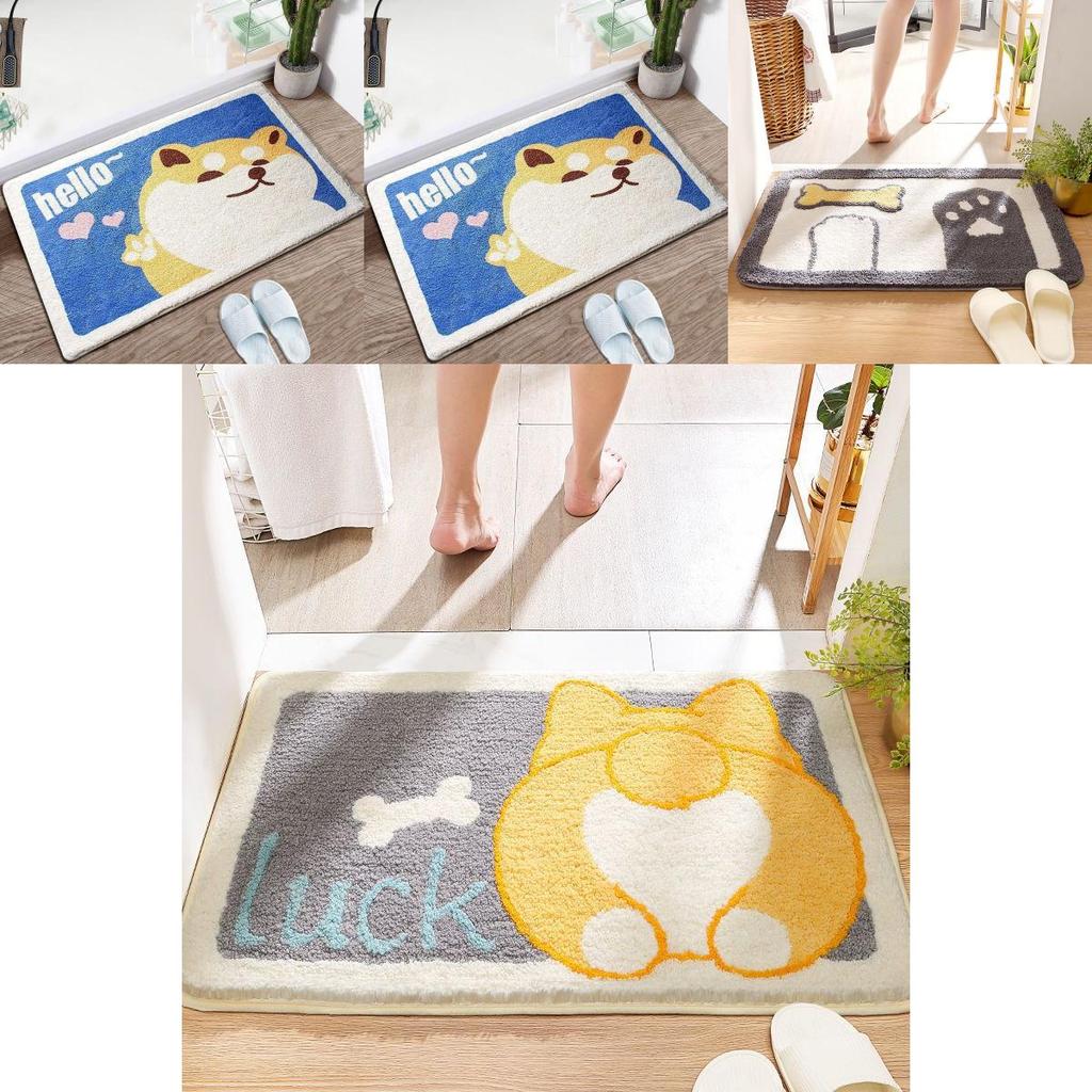 Cozy Cartoon Floor Mats Bathroom Absorbent Mat With Anti-slip Design For Doorway