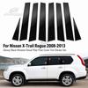 For Nissan X-Trail Rogue 2008-2013 Glossy Black Window Decal Pillar Post Cover Trim Sticker Set Auto Accessories Car Parts