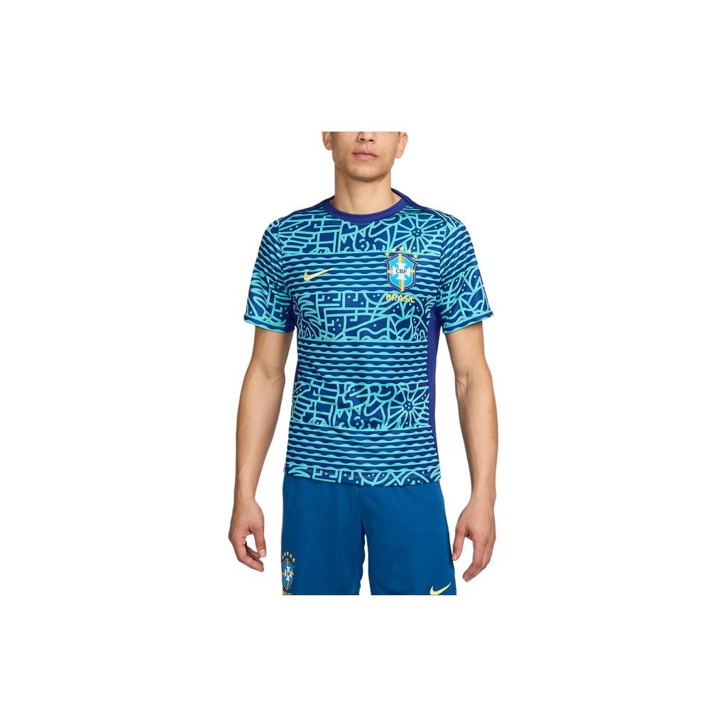 New Nike Brazil Academy Pro Men's Nike Dri FIT Soccer Pre Match Short Sleeve Top FJ2723-445