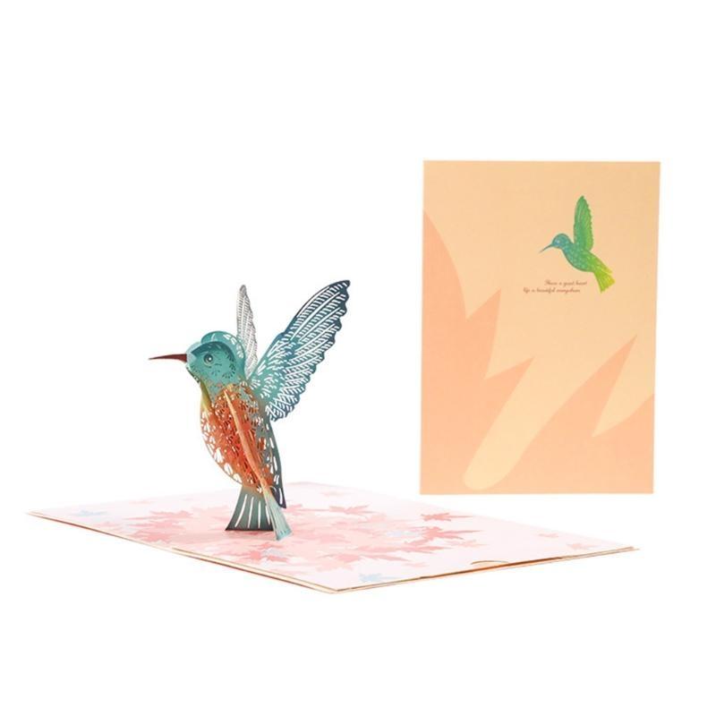 3D Pop-Up Animal Bird Greeting Card for Birthday Mother's Day Wedding Envelope Top Sale