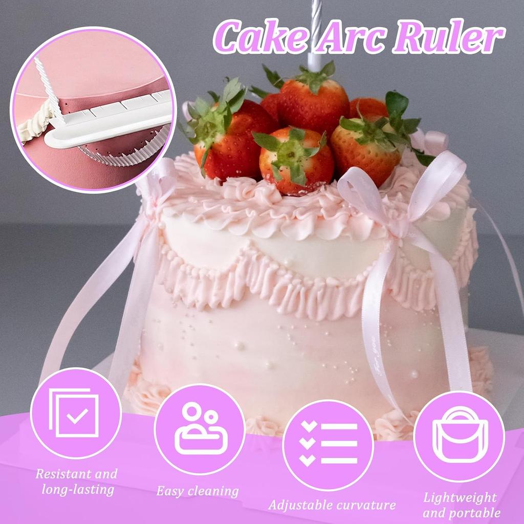 5 Pcs Cake Arch Guide Tool Cake Writing Tools Convenient for Controlling Size Position of Arc Cakes Arc Ruler Baking Measure Pastry Cakes Curved