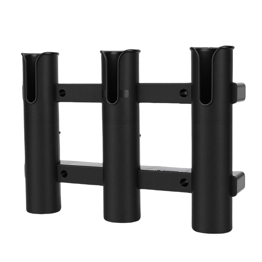 3 Tube Fishing Pole Holder Portable Lightweight Wall Mounted Fish Rod Holder for Boat Yachts Kayaks Garage Storage Black