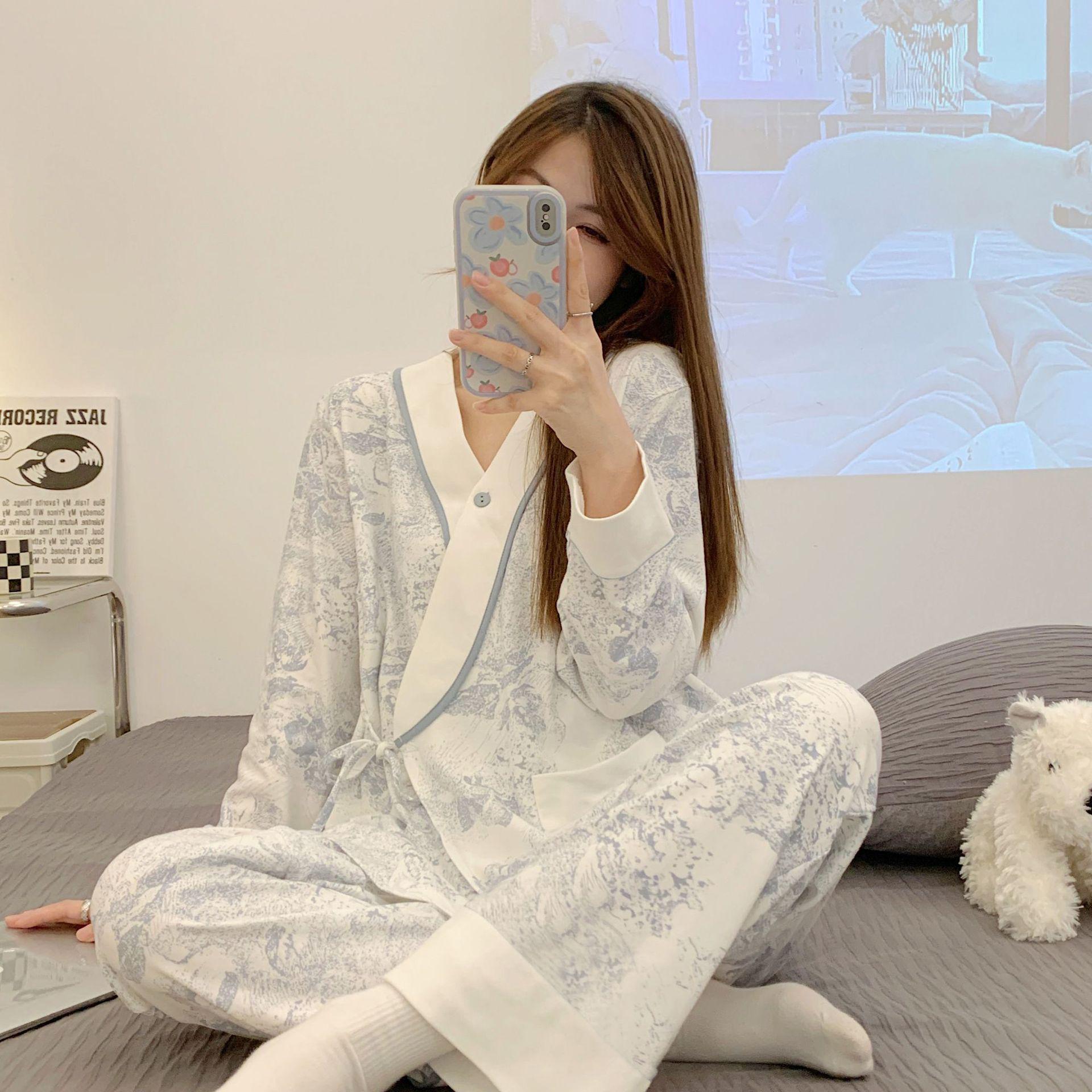 

Комплект хлопковой пижамы для беременных на все сезоны: Удобная домашняя одежда для беременных и кормящих женщин M