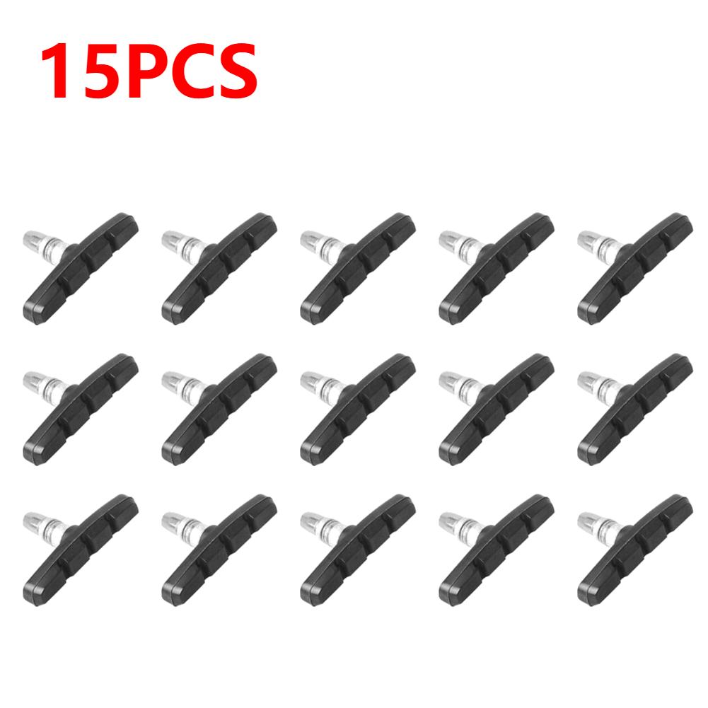 1-30PCS MTB Road Bicycle Silent Brake Pads Cycling V Brake Holder Pads Shoes Rubber Blocks Durable Riding Cycling Accessories