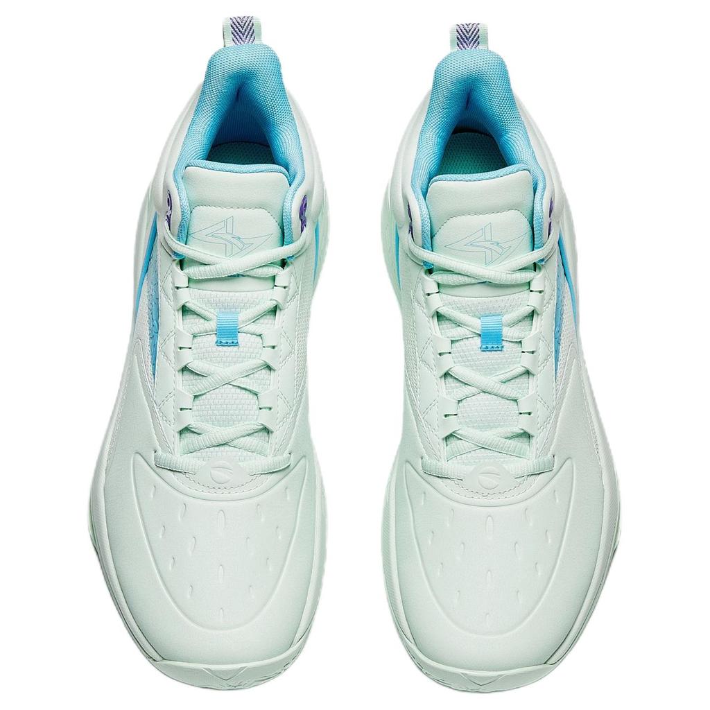 Anta Attack BM Cement Nemesis Performance Sports Leather Non-Slip Wear-Resistant Grip Low-Top Basketball Shoes Men Sneaker Green Blue 912531604Q-4