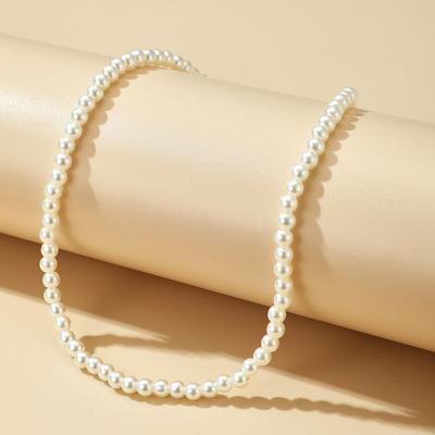 Elegante Perlenstein Choker Halskette für Frauen Felame Schlüsselbein Perlenkette Schmuck