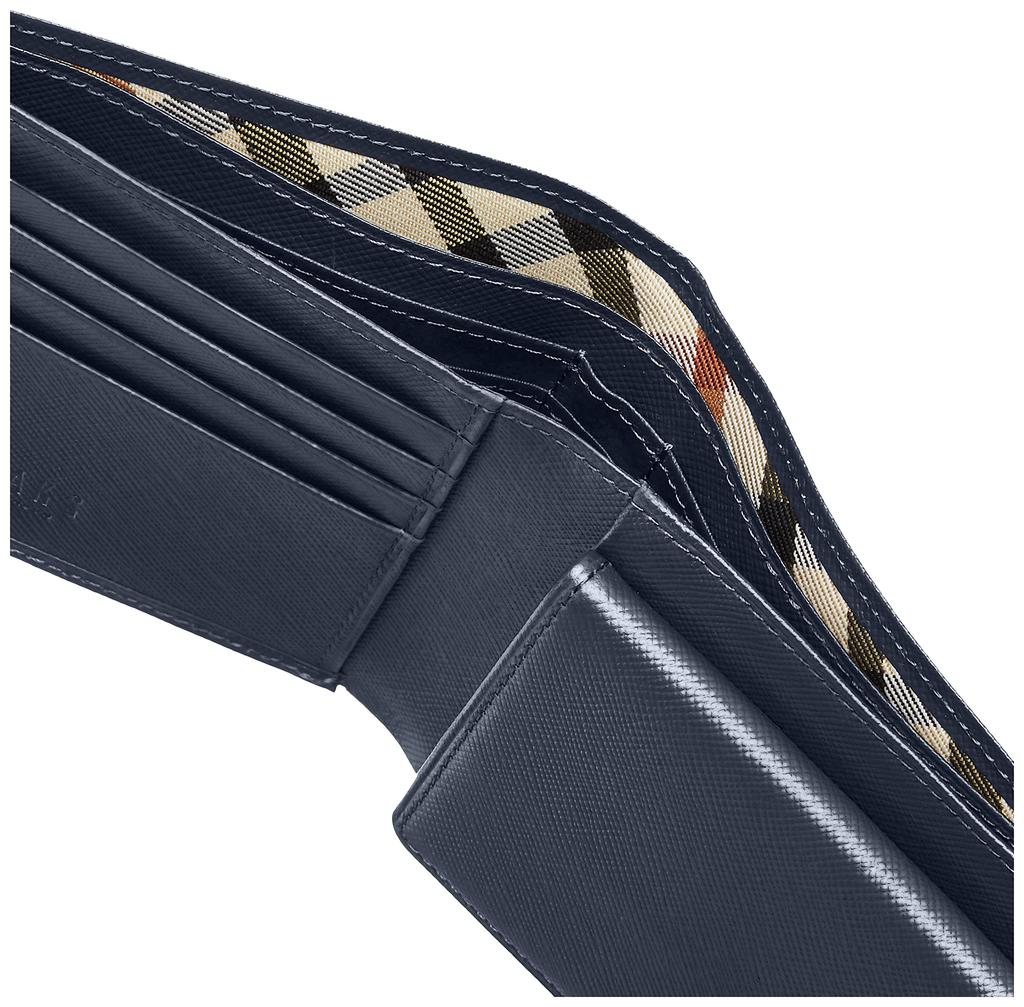 Daks Men's Checker Emboss Bifold Wallet, Navy