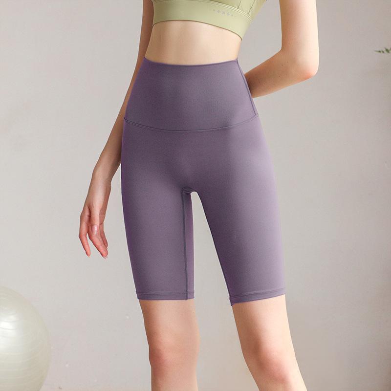 Sports Shorts, Yoga Five-point Pants, Women's High Waist, Hip Lift, Tight Body Wear, Fitness Pants, Running Cycling Pants, Nylon