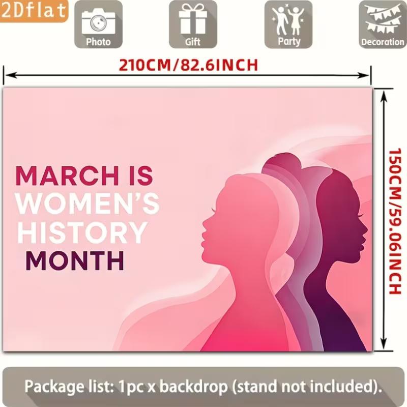 2D March Is Women's History Month Backdrop 230x180cm Large Event Banner Background