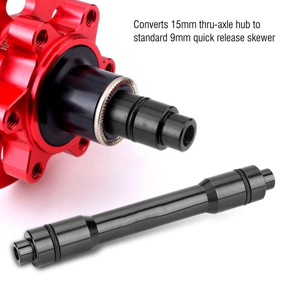 15mm Thru Axle Hub Adapter to 9mm Quick Relse Skewer for 100mm Front Wheel (Black)