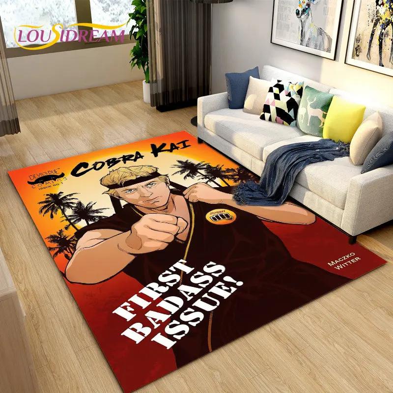 Cobra Kai Amanda TV-Karate-Teppich, groß, Teppich für Wohnzimmer, Schlafzimmer, Sofa, Fußmatte, Dekoration, rutschfeste Bodenmatte für Kinderspiele