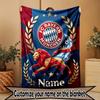 Custom Name Personalized FC Bayern Munich Print Blanket, Home Decor, Bedroom, Sofa, Camping, Couch, Gifts for Birthday Christmas