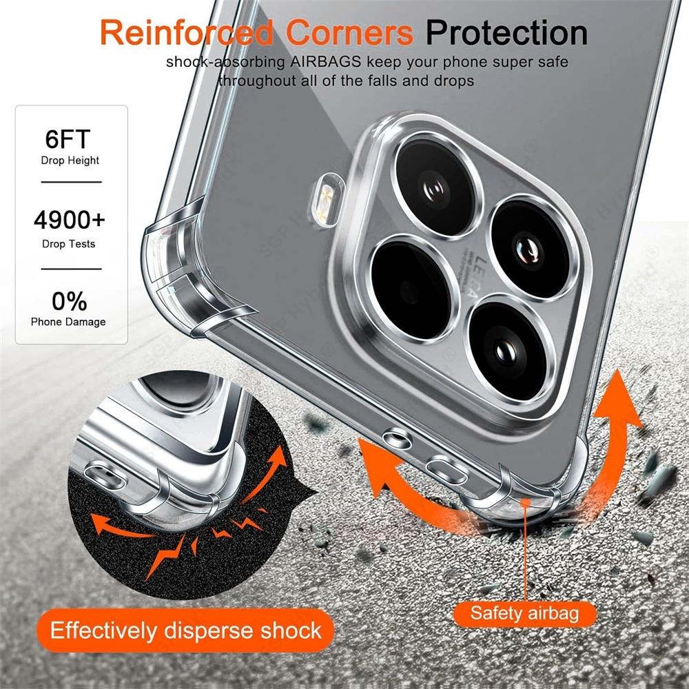 Ultra-Thin Clear Crystal Silicone Soft Case For Xiaomi15T Xiaomi 15T Pro Xiaomi15TPro 5G 2025 Camera Protection Shockproof Cover