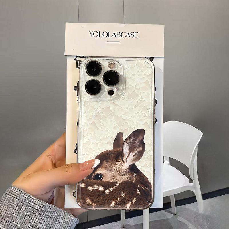 Bow-tie Deer Phone Case For IPhone 16 16E 15 14 Pro 13 12 11 17 Pro Max Case 16 Plus 17 Air Shockproof Soft Clear Cases Shell