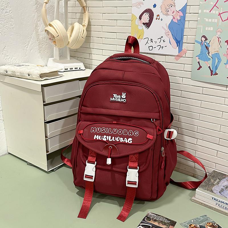 Skolväska med studentbokstavstryck, Stor kapacitet Ryggsäck för Kvinnor