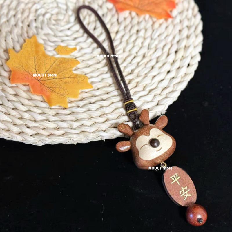 Эбеновая Резьба Фигурки Оленя Милые Деревянные Животные Статуэтка Лося Украшения на Зеркало Заднего Вида Автомобиля Подарок Друзьям