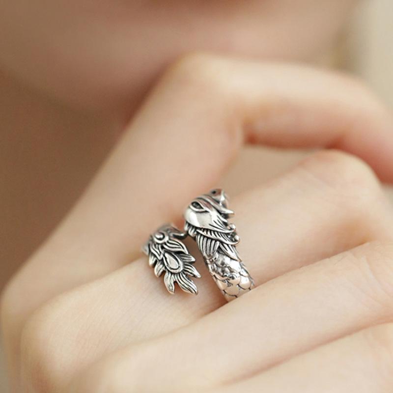 Trendy Couple Adjustable Rings Retro Style Copper Jewelry For Women Summer Spring