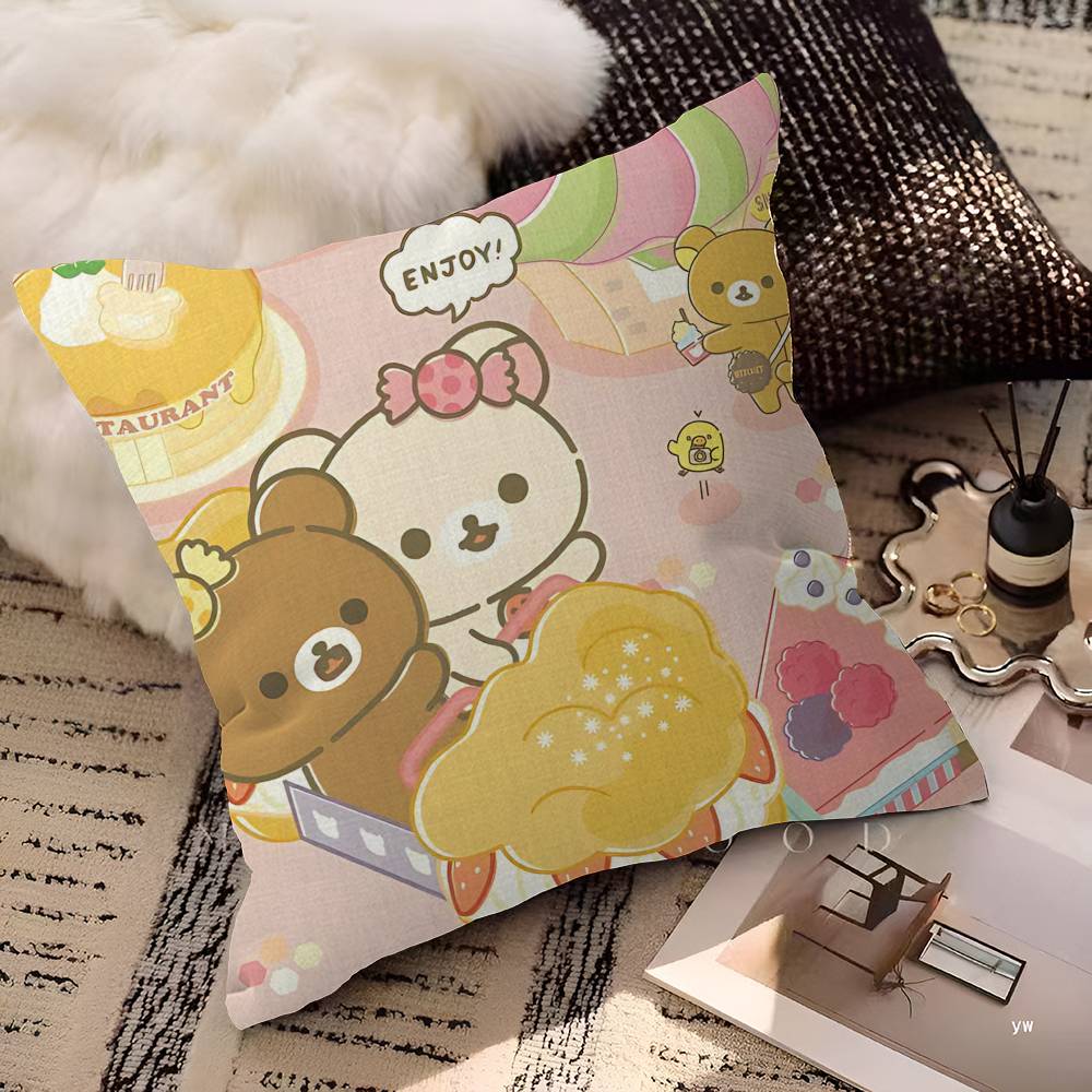 Cute Bear R-Rilakkumas Pillow Cover Sofa Cushion Cover Home Room Decoration Children Gift
