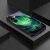 Green Aurora Tempered Glass Phone Case Suitable for Samsung Galaxy S26 S25 S24 S23 S22 S20 FE/Ultra/Plus Anti Drop Back Cover
