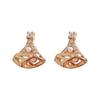 Fan-shaped Pearl Earrings Are Small and Simple and Niche Designs Everyday and Versatile Fashion