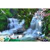 Waterfall 3d Wallpaper Mural Crane Peach Tree Beautiful 3d Mural Living Room Bedroom Children'S Room Home Decoration Wallpaper