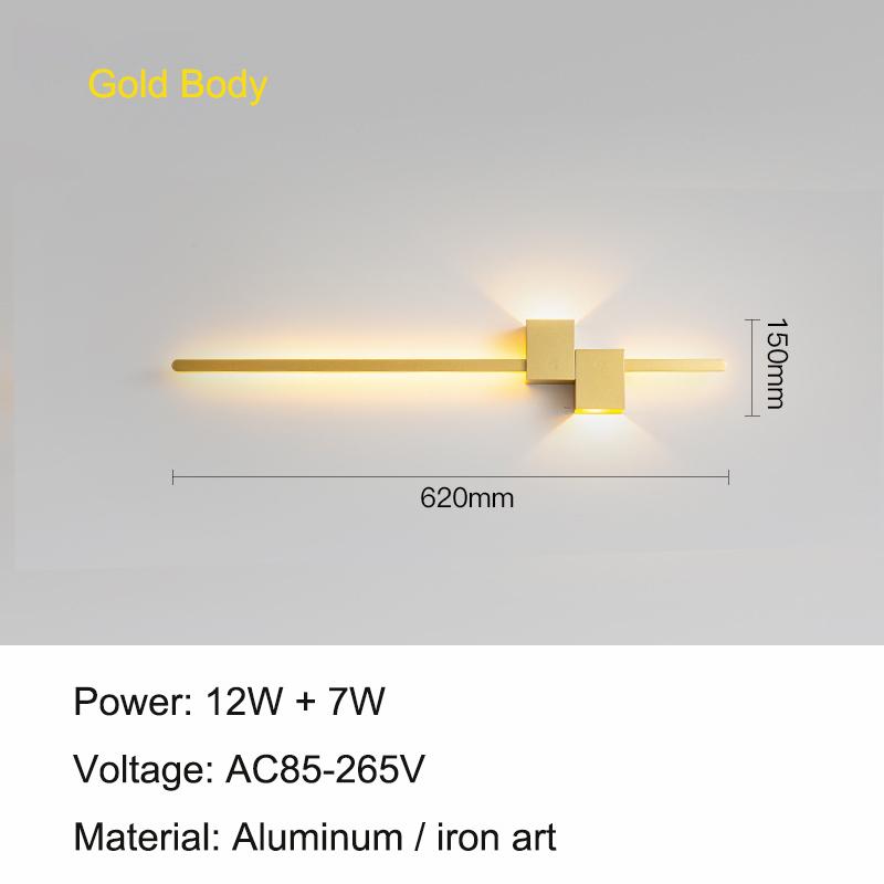 Modern Minimalist LED Indoor Wall Lamp Line Lamp Long Strip Wall Light TV Background Wall Bedroom Living Room Aisle Hallway Lamp