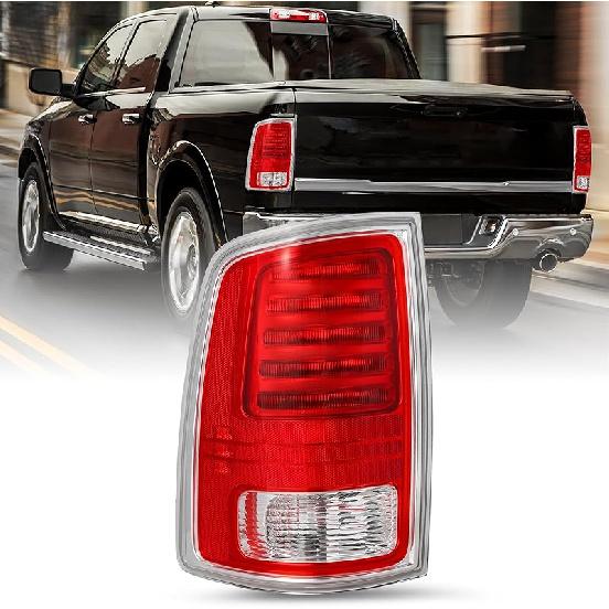 LED Tail Light Assembly for 2013-2018 Dodge Ram 1500/2014-2018 Ram 2500 3500 with LED Bulbs, Clear Red Lens Right Passenger and Left Driver Side