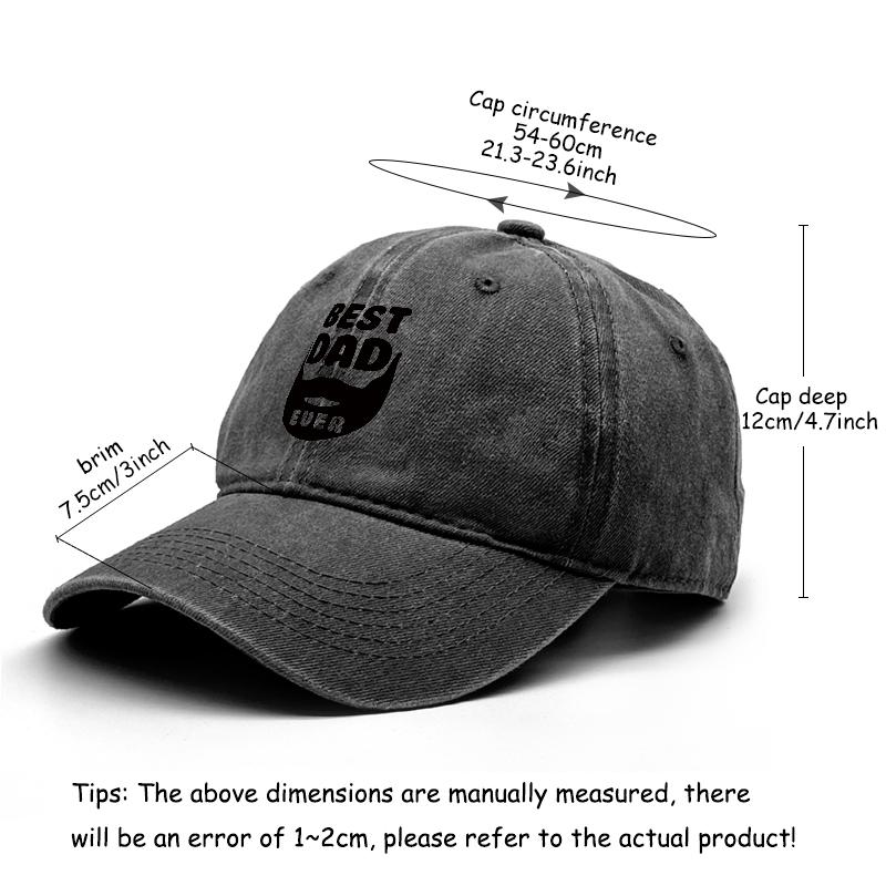 BEST DAD EVER" Print Snapback Baseball Cap, Father's Day Man's Cap Simple Adjustable Buckle Non-Stretch Fabric Retro Adjustable Baseball Hat