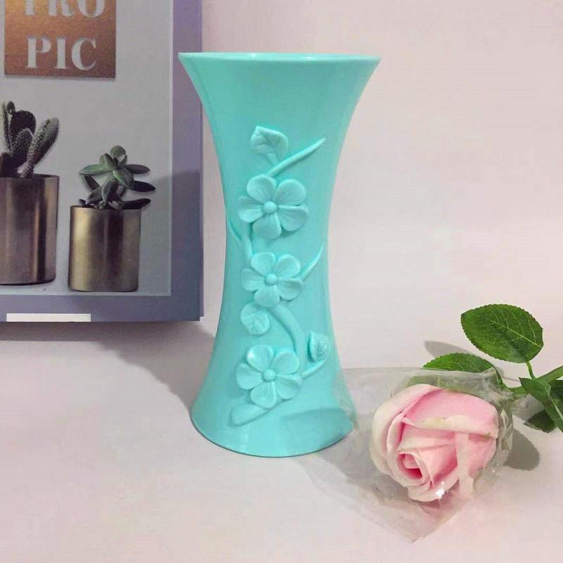 Flower Artificial Display Vase Embossed Surface For Home Decoration And Gift