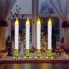 Ivory Flameless LED Window Taper Candles Battery Operated Dinner Wedding Christmas Holiday Decor Candles(Battery not included)