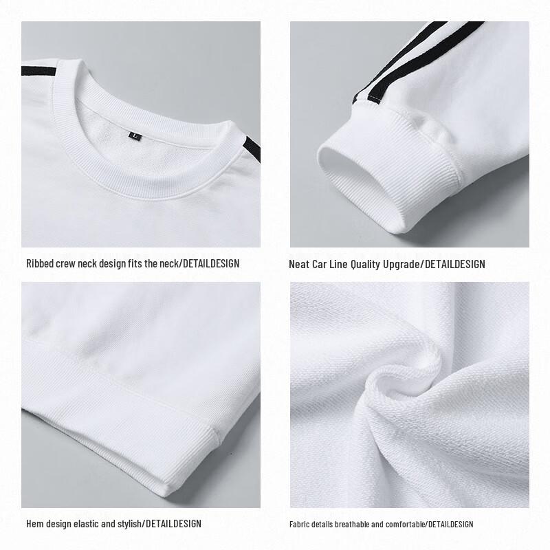 JEANSWEST Men's Casual Crewneck Solid Long Sleeve Sweatshirt