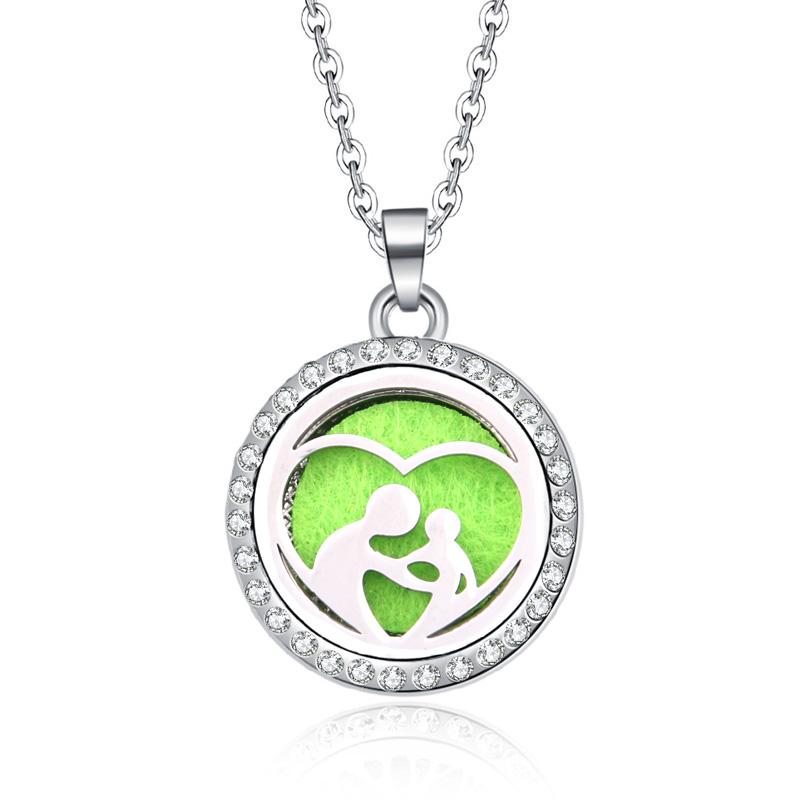 New Stainless Steel Alloy Fashion Aromatherapy Necklace Essential Oil Diffuser Perfume Locket Pendant Women Jewelry Gift