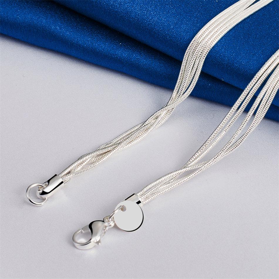 925 Sterling Silver Exquisite Frosted Glossy Beaded Pendant Necklace for Women Fashion Party Wedding Gift Jewelry