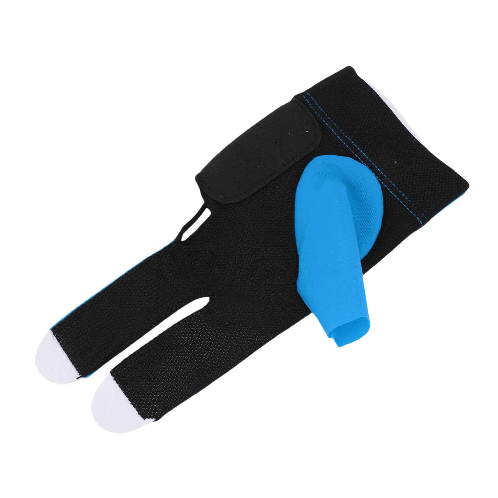 

Left Hand Pool Glove 3 Finger Nylon Comfortable Elastic Universal Adjustable Billiard Pool Glove Black Blue синий
