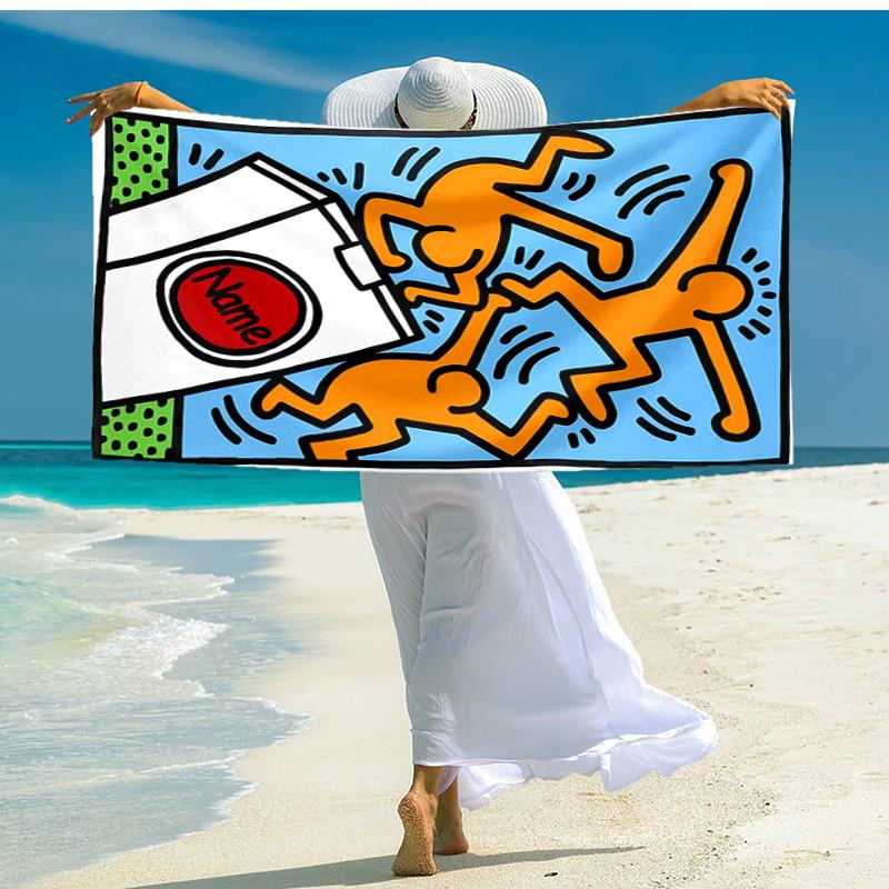 Personalized customized proof beach towel with Untitled Dance pattern - soft, absorbent,quick-drying,perfect swimming,camping&bathing