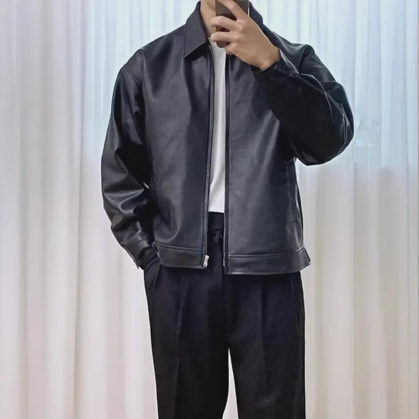 "Geacă Elegantă de Toamnă pentru Bărbați din Piele PU": Stil casual de baseball inspirat de cel coreean, până la stilul motociclistului"