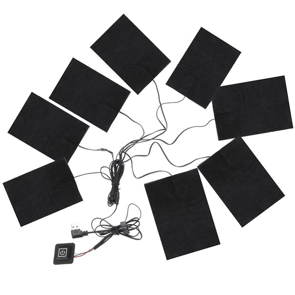 3 Levels Electric Cloth 1 To 8 Waterproof Heating Vest Pads Fold-proof USB Heating Outdoor Heating Pads
