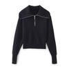 European and American Style, French Style, Women's Clothing, Fashionable Versatile Loose Zipper Knitted Sweater 5536155