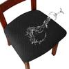 1Pc Polyester Dining Chair Dining Room Removable Cushion Covers Washable Upholstered WaterProof Chair Covers Elastic