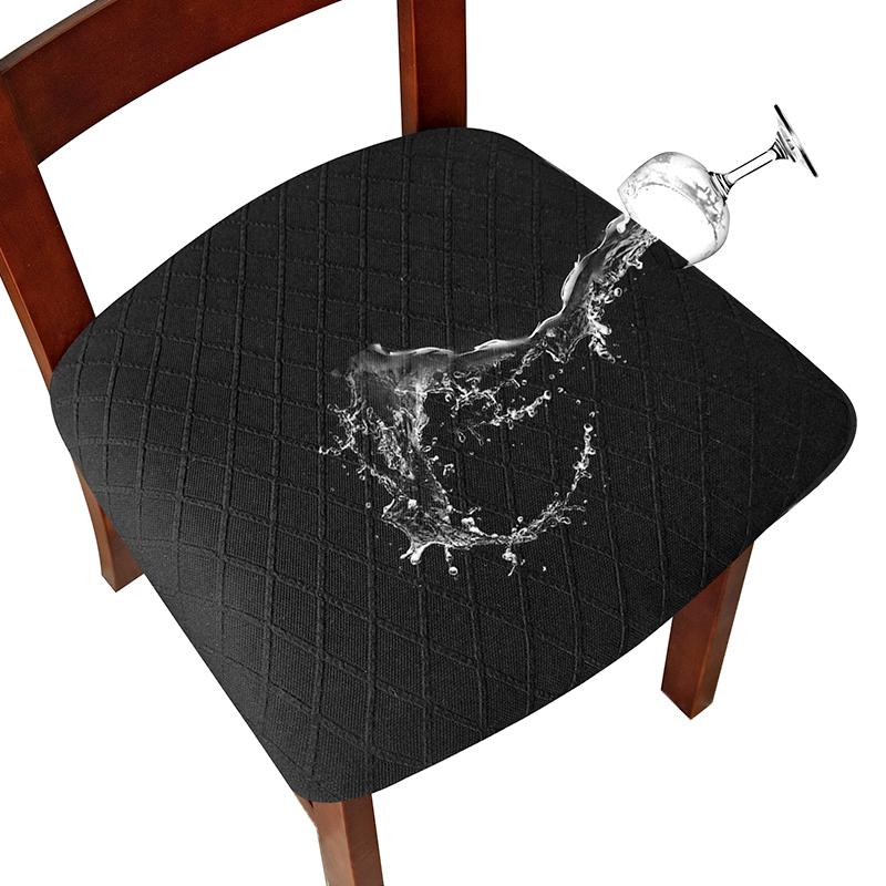 1Pc Polyester Dining Chair Dining Room Removable Cushion Covers Washable Upholstered WaterProof Chair Covers Elastic