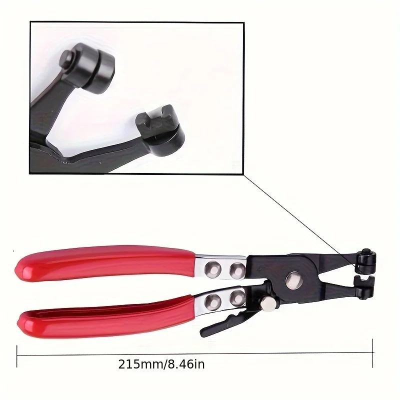 1pcsCar Tube Clamp Long Automotive Hose Clamp Pliers Straight Throat Tube Bundle Clamp Removal Tool Straight Smooth Handle Plier