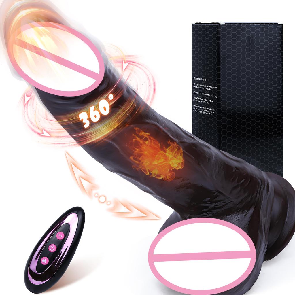 Remote Control Telescopic Rotate Dildo for Women Silicone Beginner G-spot Stimulation with Strong Suction Cup for Adult Sex Toys