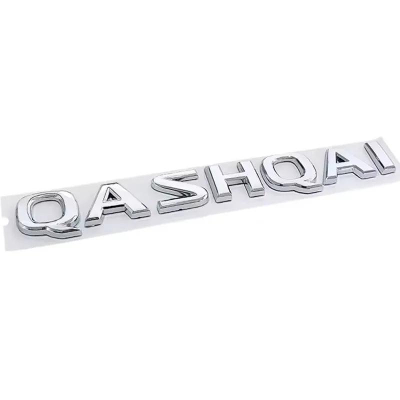 CGANEI1 Glänzend Schwarz Silber Qashqai Emblem für Nissan X-trail Note Juke Sentra Patrol Navara Auto Seiten Heck Abzeichen Namensschild Logo Aufkleber
